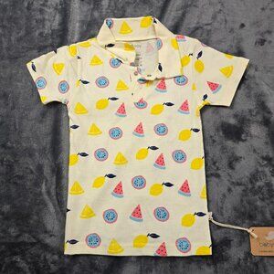 Babysoy Organic Polo Tee | Fruit Print Shirt | Size 2T | NWT